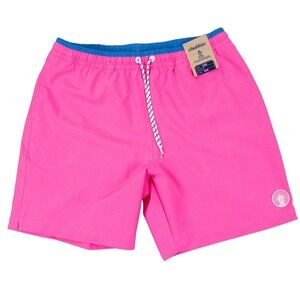 Chubbies "The Avalons" Swim Trunks‎ Mens L Pink Vibrant 7" Mesh Liner Shorts